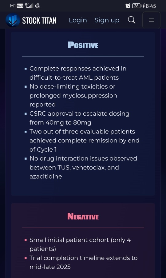 Aptose Announces Positive Clinical Safety Review Committee (CSRC) Approval to Dose Escalate in Phase 1/2 Tuscany Trial of Frontline Triple Drug Therapy with Tuspetinib Amid Complete Responses and Favo