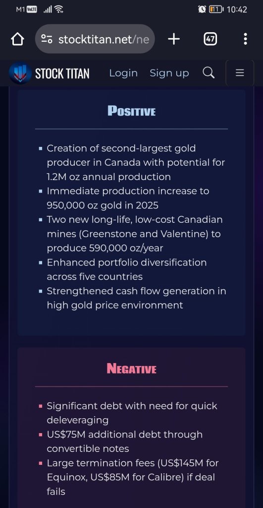 Equinox Gold与Calibre Mining合并，打造一个以美洲为重点的主要黄金生产商