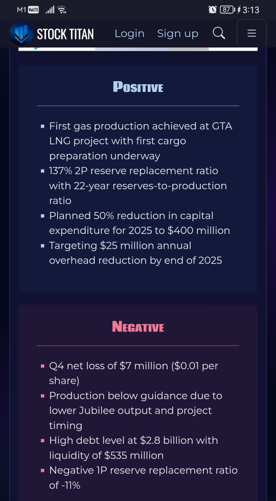 Kosmos Energy Announces Fourth Quarter and Full Year 2024 Results