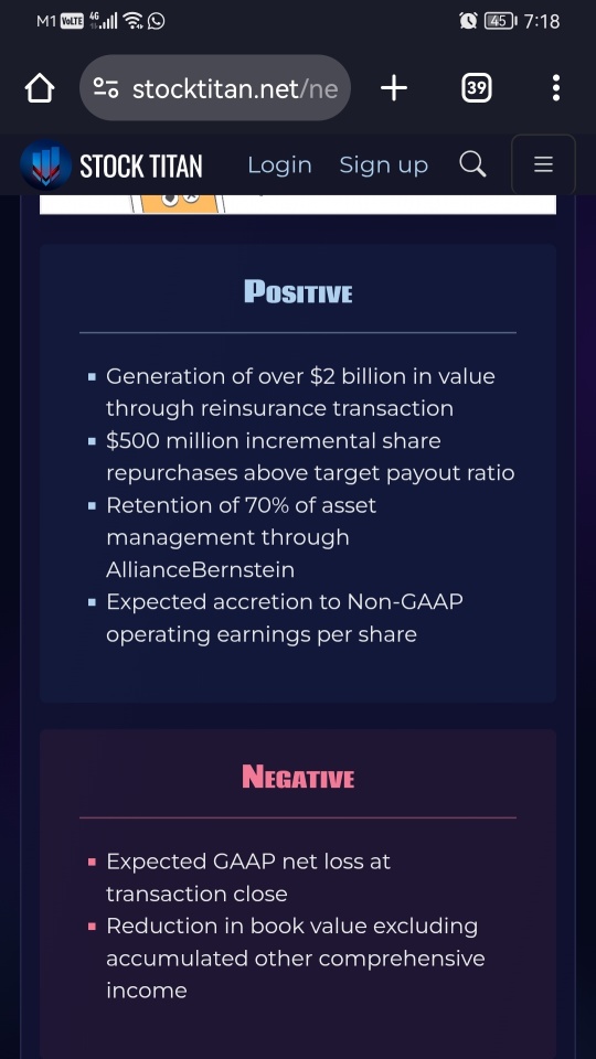 Equitable Holdings Reinsures 75% of its Individual Life Block with RGA, Enhancing Focus on Growth in Retirement, Asset Management, and Wealth Management