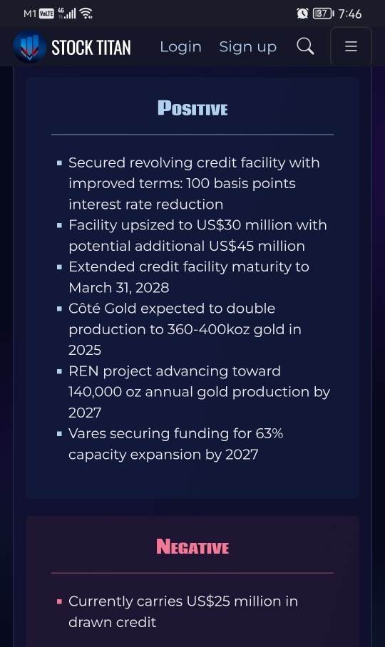 Gold Royalty Announces Amended and Upsized Revolving Credit Facility to Maximum $75 Million at Reduced Interest Cost and Extended Maturity and Provides an Update on Selected Portfolio Assets