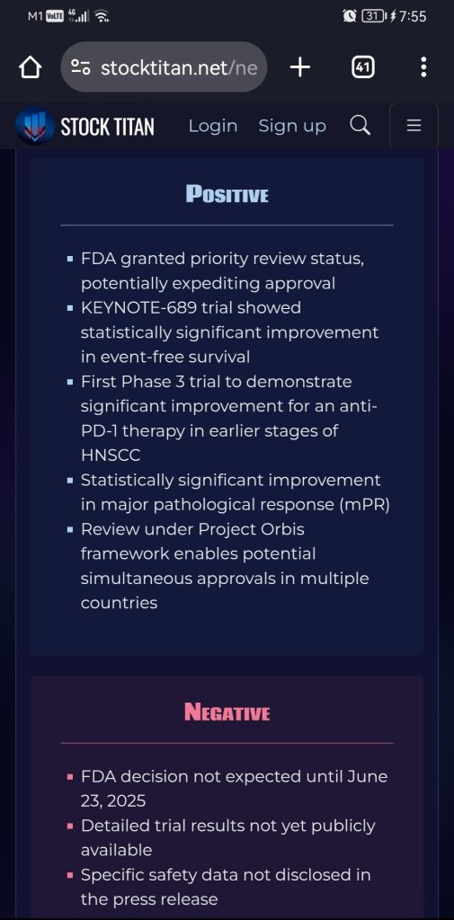 FDA Grants Priority Review to Merck’s Application for KEYTRUDA® (pembrolizumab) Plus Standard of Care as Perioperative Treatment for Resectable Locally Advanced Head and Neck Squamous Cell Carcinoma