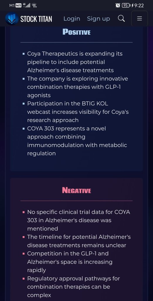 Coya Therapeutics to Participate in KOL Call Hosted by BTIG to Discuss the Potential Treatment of Alzheimer’s Disease Using GLP-1 Agonists and Combinations
