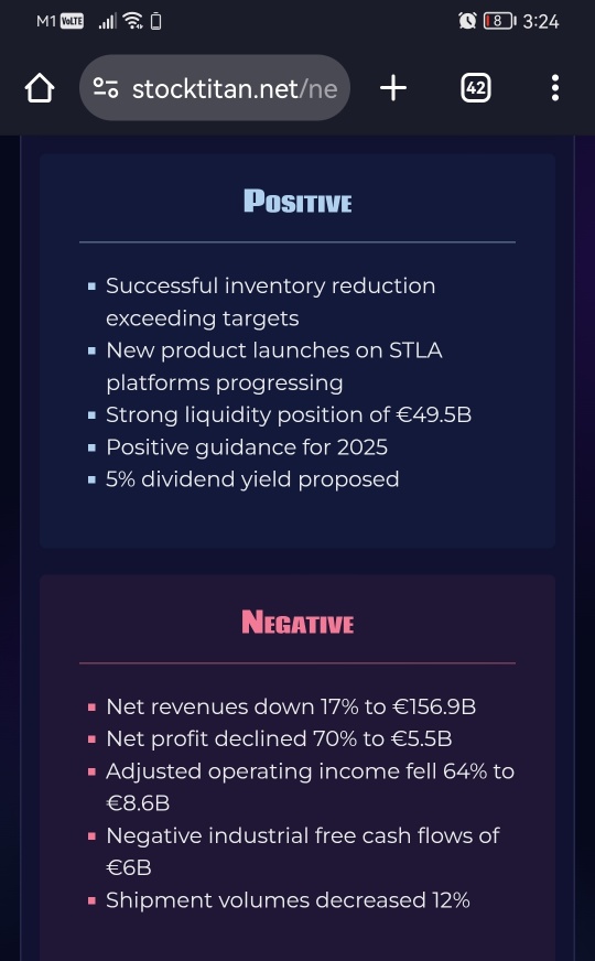 Stellantis Delivers Full Year 2024 Results Consistent with Updated Financial Guidance; Expects Return to Profitable Growth and Positive Cash Generation in 2025