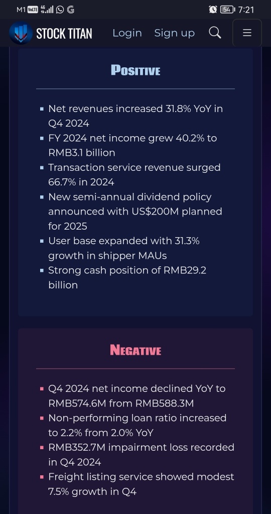 Full Truck Alliance Co. Ltd. Announces Fourth Quarter and Fiscal Year 2024 Unaudited Financial Results