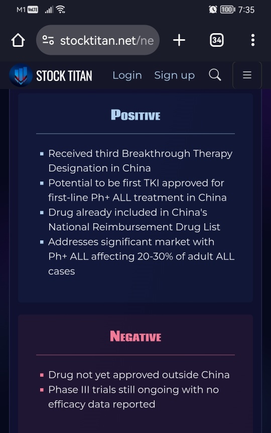 Olverembatinib Granted Breakthrough Therapy Designation for the Treatment of Philadelphia Chromosome-Positive (Ph+) Acute Lymphoblastic Leukemia (ALL)