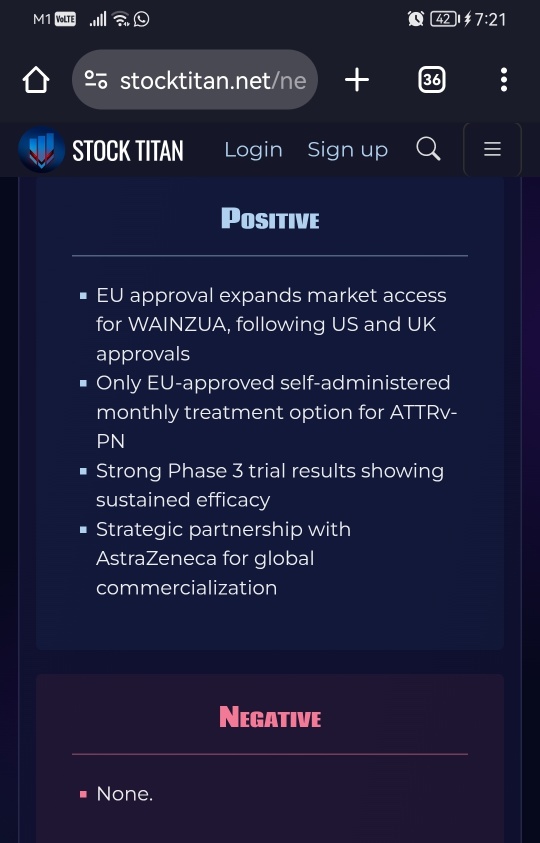 WAINZUA (eplontersen) approved in the EU for the treatment of hereditary transthyretin-mediated amyloidosis in adults with stage 1 or stage 2 polyneuropathy