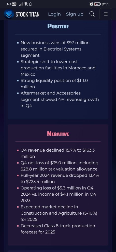 CVG Reports Fourth Quarter and Full Year 2024 Results