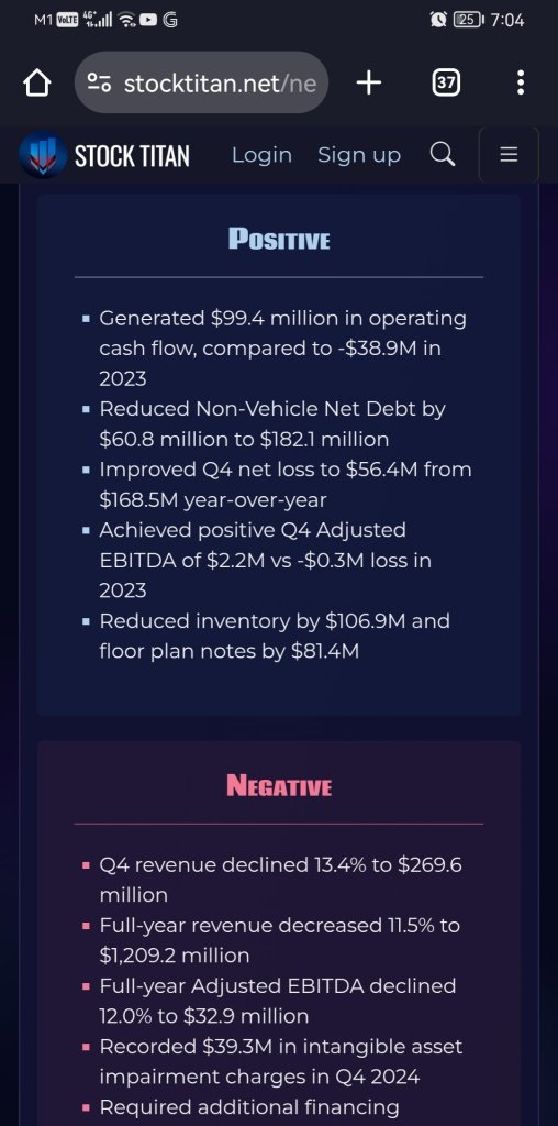 RumbleOn Reports Fourth Quarter and Full Year 2024 Financial Results