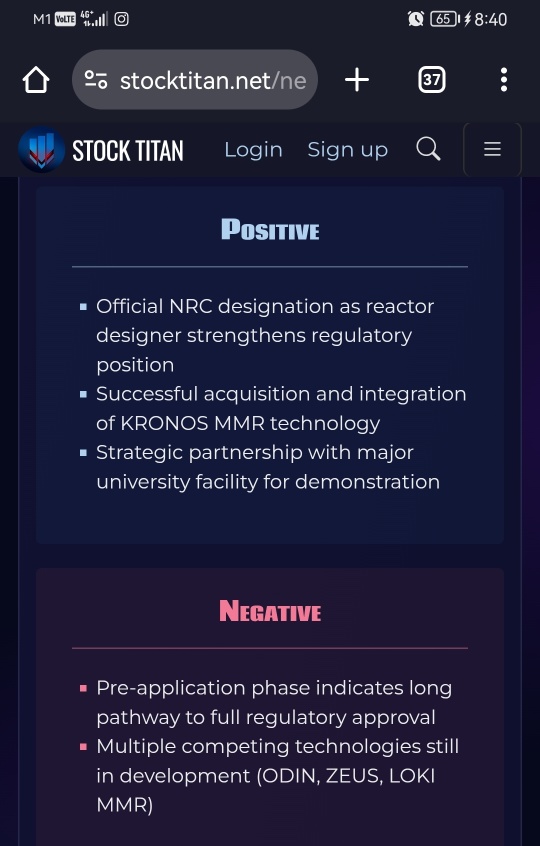 NANO Nuclear Energy Confirmed as Reactor Designer of KRONOS MMR by U.S. Nuclear Regulatory Commission