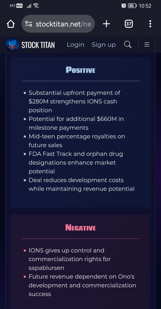 Ionis and Ono announce global license agreement for sapablursen in polycythemia vera