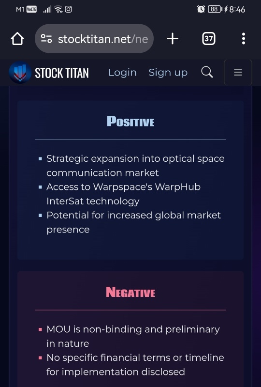 Sidus SpaceとWarpspaceは、高度な光学宇宙通信を開発するための合弁事業を開始する覚書に署名しました