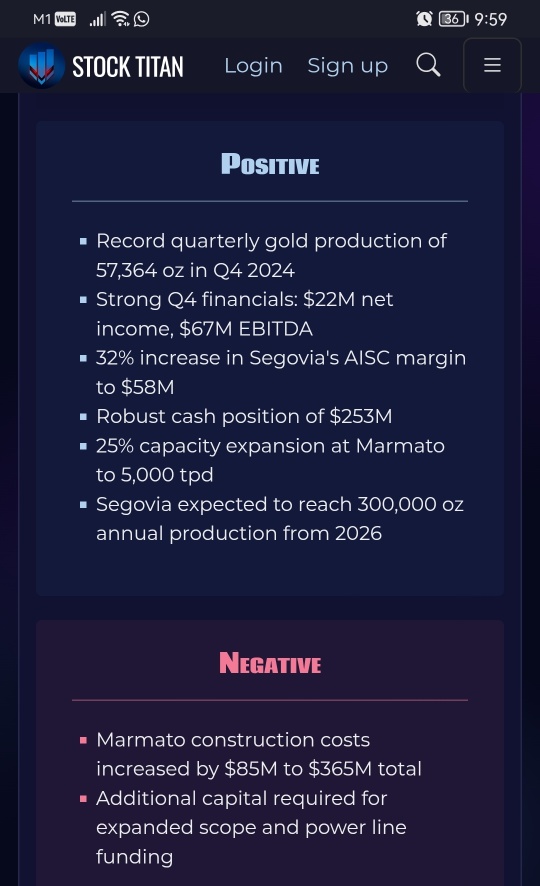 ARIS MINING REPORTS RECORD Q4 2024 FINANCIAL RESULTS WITH STRONG EBITDA GROWTH AND ANNOUNCES 25% CAPACITY EXPANSION AT MARMATO