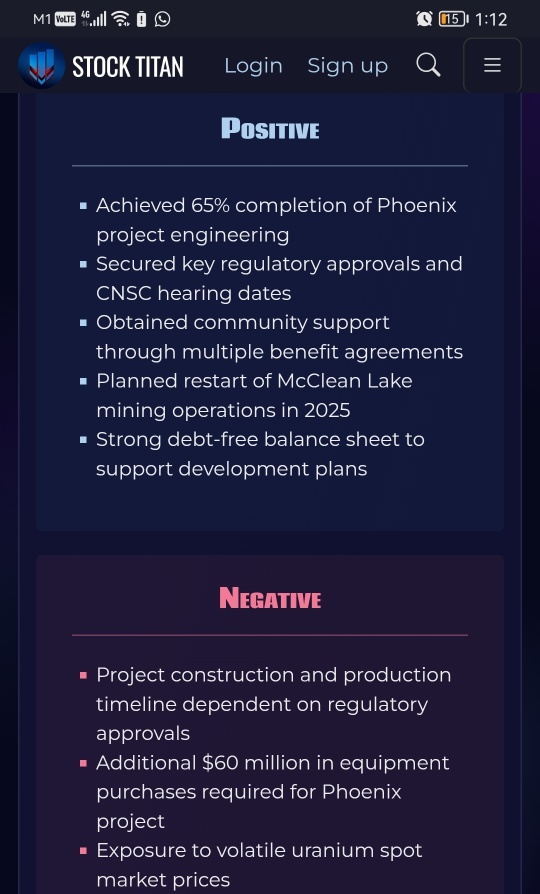 Denison Reports Financial and Operational Results for 2024 Highlighted by Significant Advancement of the Phoenix Project