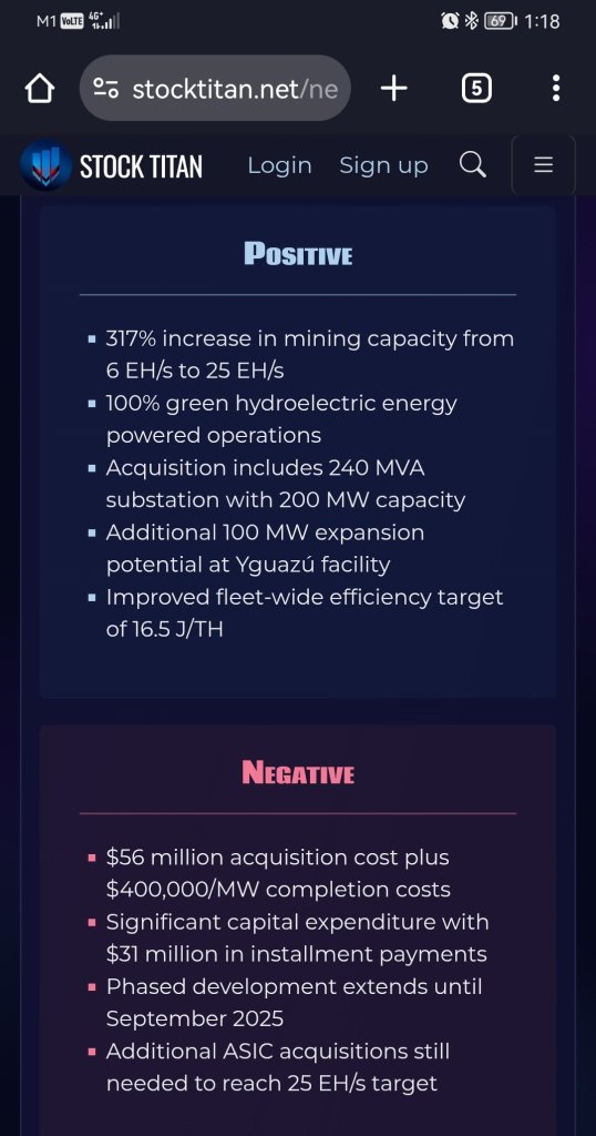 HIVE Digital Technologies Completes Acquisition of Paraguay's Yguazú Site, Expanding Mining Capacity By 317%-From 6 EH/s to 25 EH/s in 2025