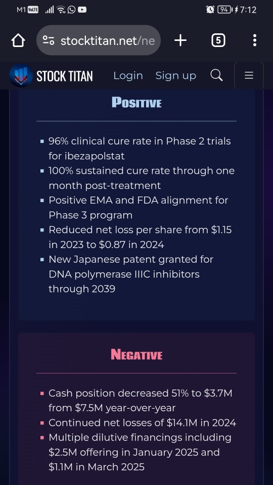 Acurx Pharmaceuticals, Inc. Reports Fourth Quarter and Full Year 2024 Results and Provides Business Update