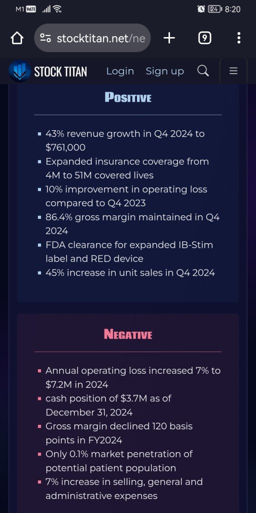 NeurAxis Reports Strong Fourth Quarter 2024 Financial Results Driven by a 43% Increase in Revenues