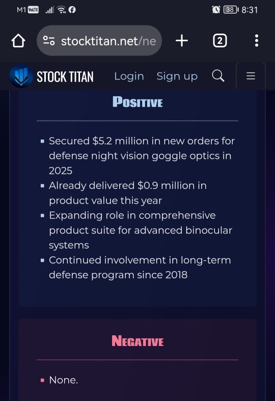 Syntec Optics (Nasdaq: OPTX) Announces $5.2 Million in New Orders for Defense Night Vision Goggle Optics