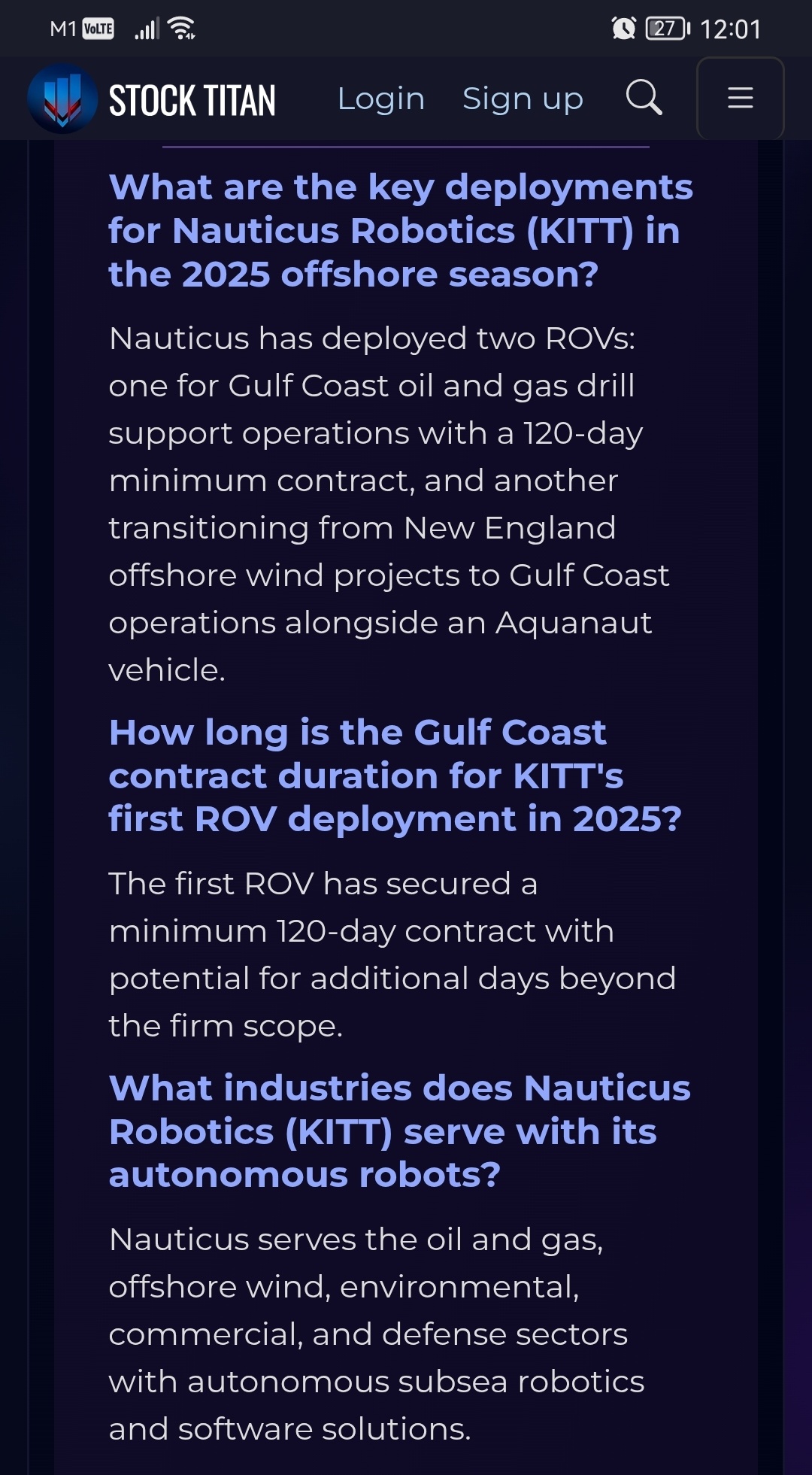 Nauticus Robotics Announces Start of the 2025 Offshore Season