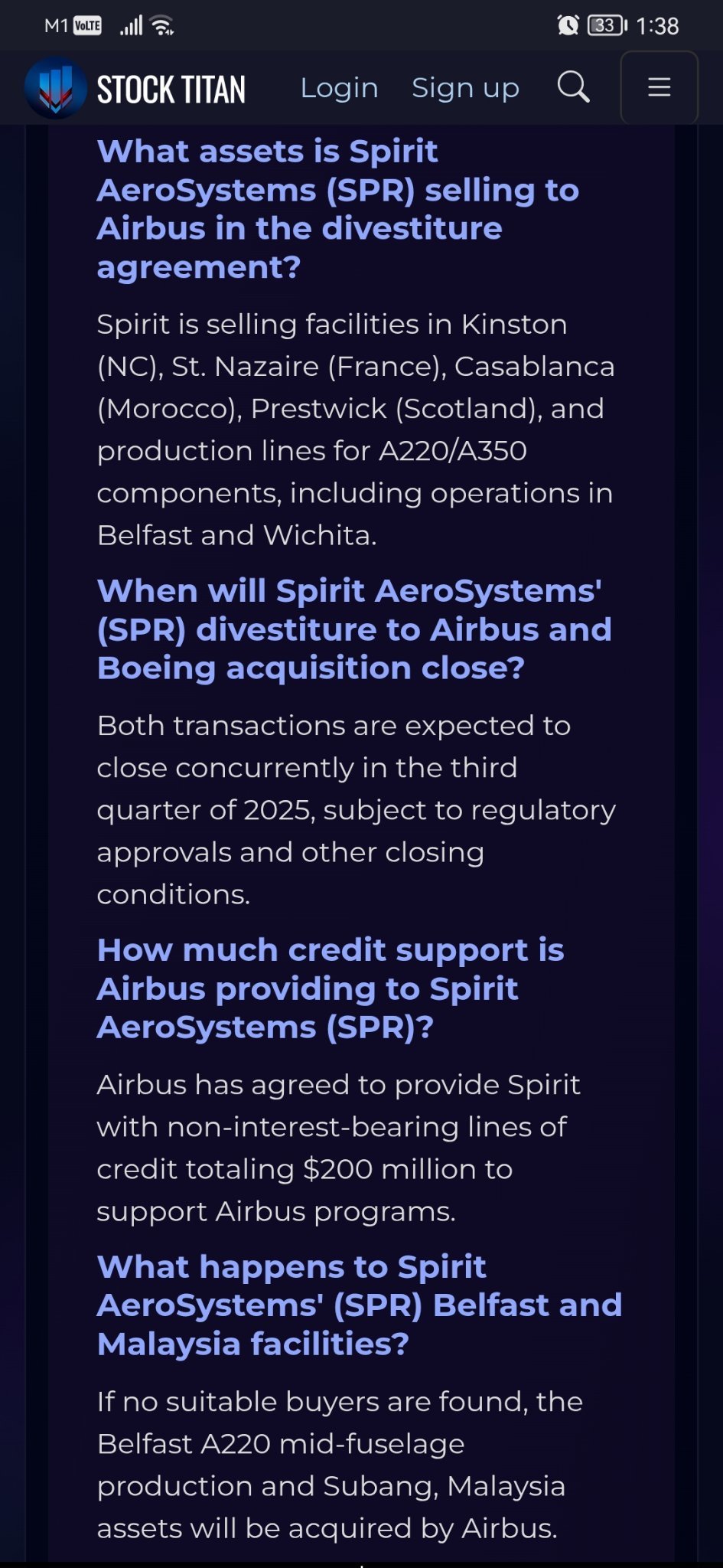 Spirit Aerosystems與空客簽署剝離協議- moomoo 社區