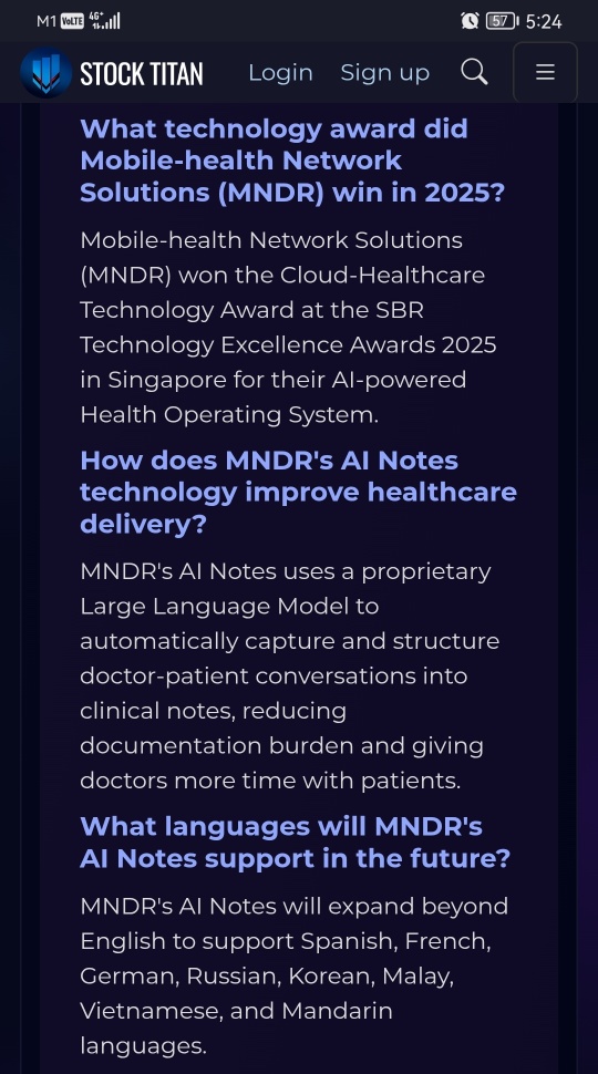 移动健康网络解决方案在2025年SBR科技卓越奖中获得云健康科技奖