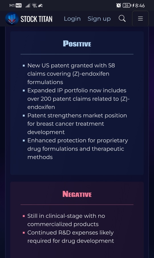 Atossa Therapeutics宣佈獲得美國專利第12,281,056號，其中包括58項涵蓋其(Z)-endoxifen產品組合的各種配方的權利要求。