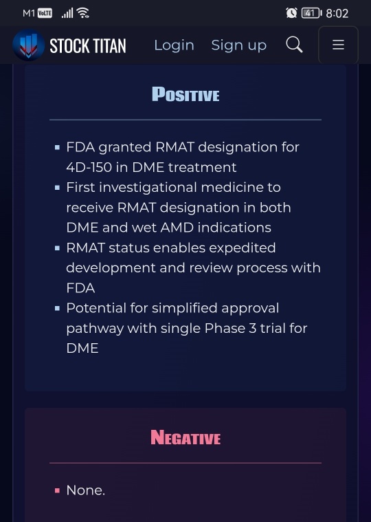 4DMT宣布FDA授予4D-150针对DME的RMAT认证