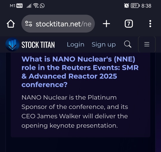 NANO Nuclear 宣布将在即将举行的路透社活动：SMR & 爱文思控股 2025 大会上进行开幕主题演讲并担任铂金赞助商