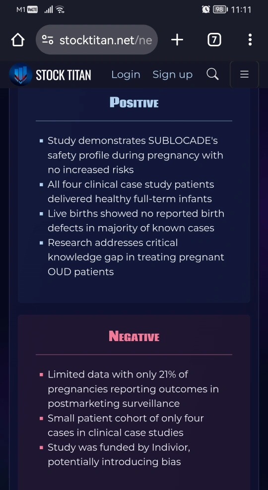 新研究強調，每月使用SUBLOCADE®作爲孕期及產後opioid使用障礙的潛在治療方案
