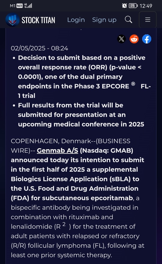 Genmab to Submit Supplemental Biologics License Application (sBLA) to U.S. Food and Drug Administration for Epcoritamab Plus Rituximab and Lenalidomide (R²) in Patients with Relapsed/Refractory Folli