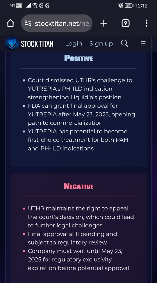 District Court Dismisses Dispute Filed by United Therapeutics Against Liquidia