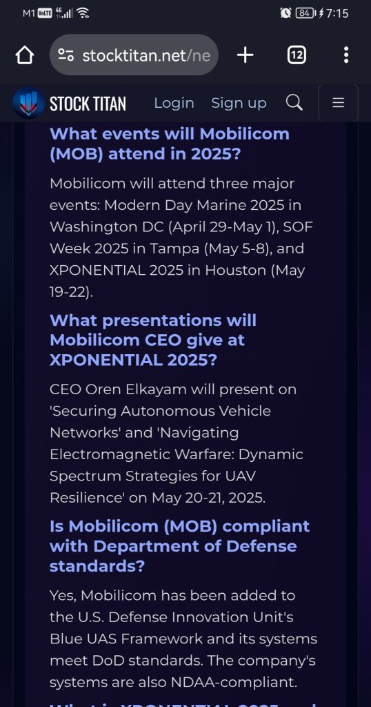 Mobilicom’s Cybersecure Drone and Robotics Solutions to Feature at Key U.S. Defense & Autonomy Industry Events
