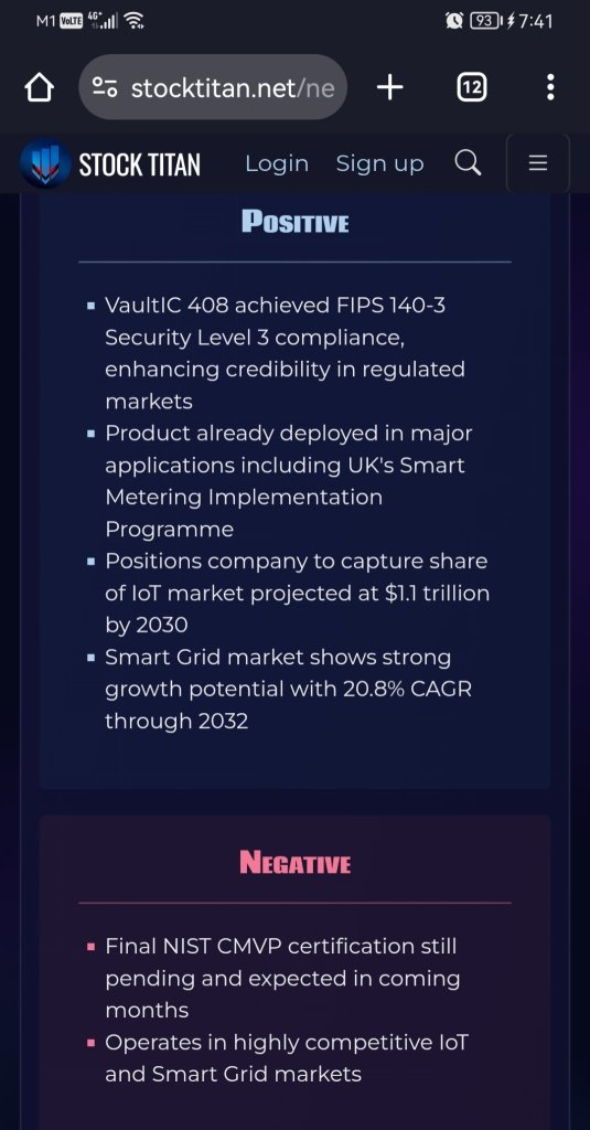 SEALSQ’s VaultIC 408 Meets FIPS 140-3 Requirements, Advancing NIST Certification and Strengthening Leadership in Secure IoT and Smart Grid Solutions