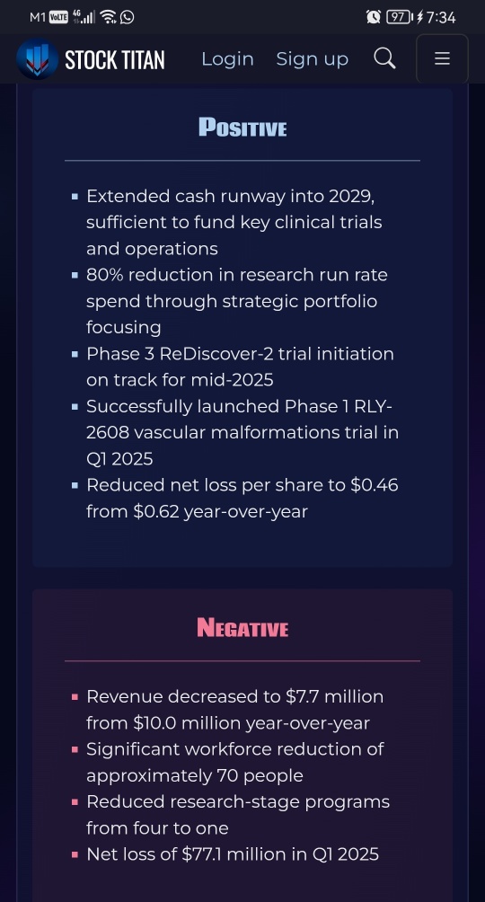 Relay Therapeutics发布2025年第一季度财务结果和公司更新
