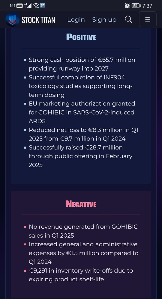 InflaRx发布2025年第一季度财务结果并提供业务更新