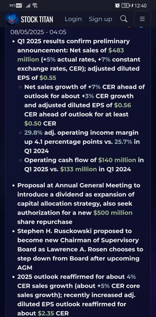 QIAGEN delivers solid Q1 2025 results exceeding outlook; will seek shareholder approval to initiate a dividend and new $500 mn repurchase