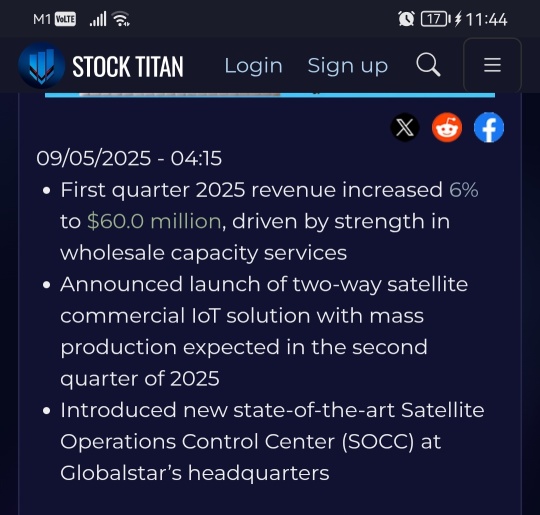 Globalstar Announces First Quarter 2025 Financial Results