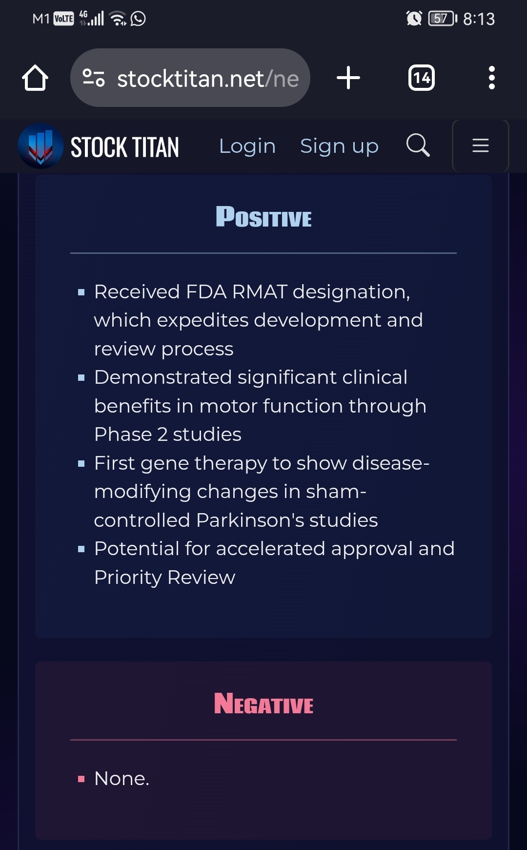 MeiraGTx獲得FDA再生醫學愛文思控股（RMAT）認證，用於治療帕金森病的AAV-GAD。