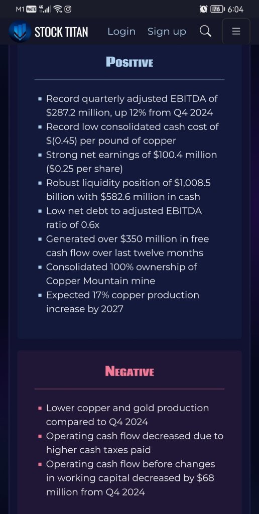 Hudbay Delivers Strong First Quarter 2025 Results Driven by Gold Production and Record Cost Performance