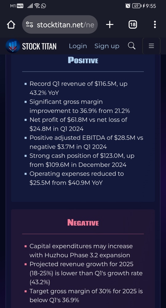 Microvast发布2025年第一季度财务报告