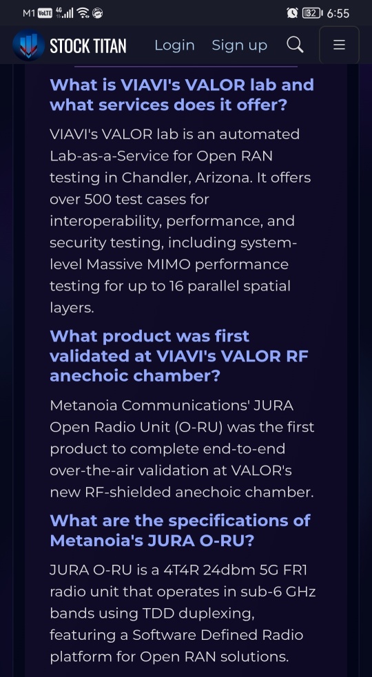 Metanoia的O-RU成功在VALOR RF無回聲室完成了端到端的OTA驗證