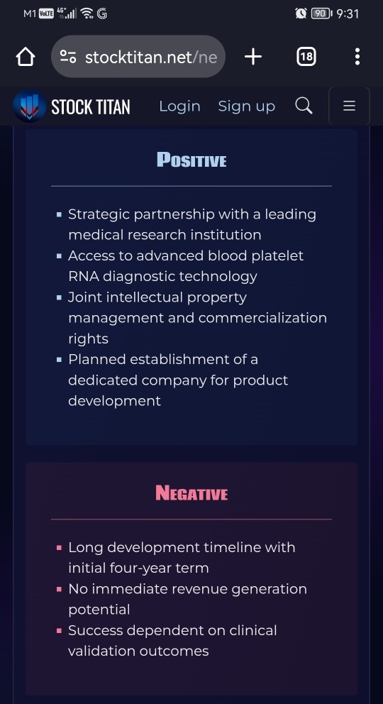 Renovaro與阿姆斯特丹大學醫療中心宣佈獨家合作，推進血小板RNA診斷