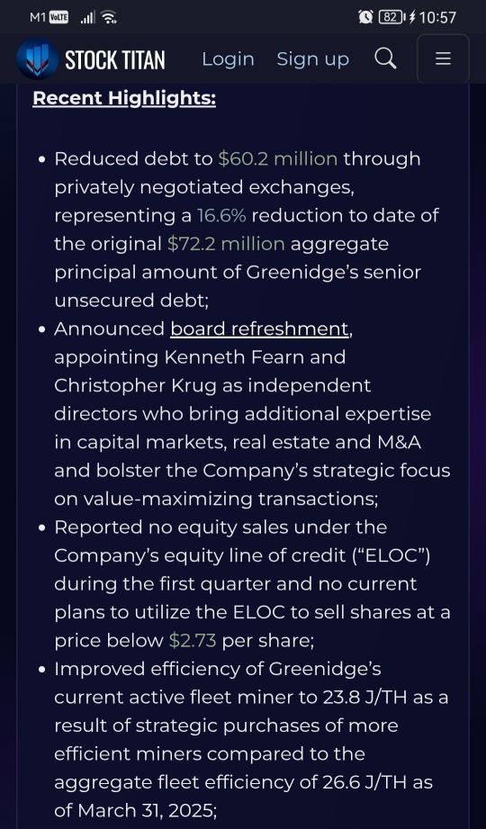 Greenidge发电公司公布2025年第一季度的财务和运营报告