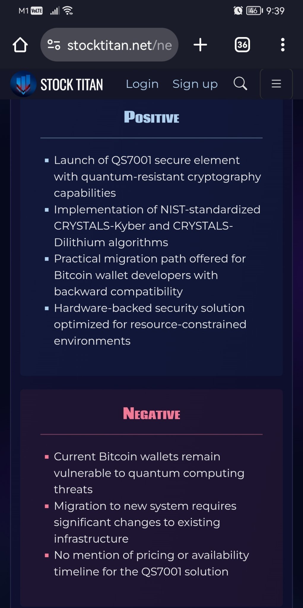 SEALSQ发布量子抗性密码学QS7001，以保护比特币钱包免受量子威胁- moomoo 社区