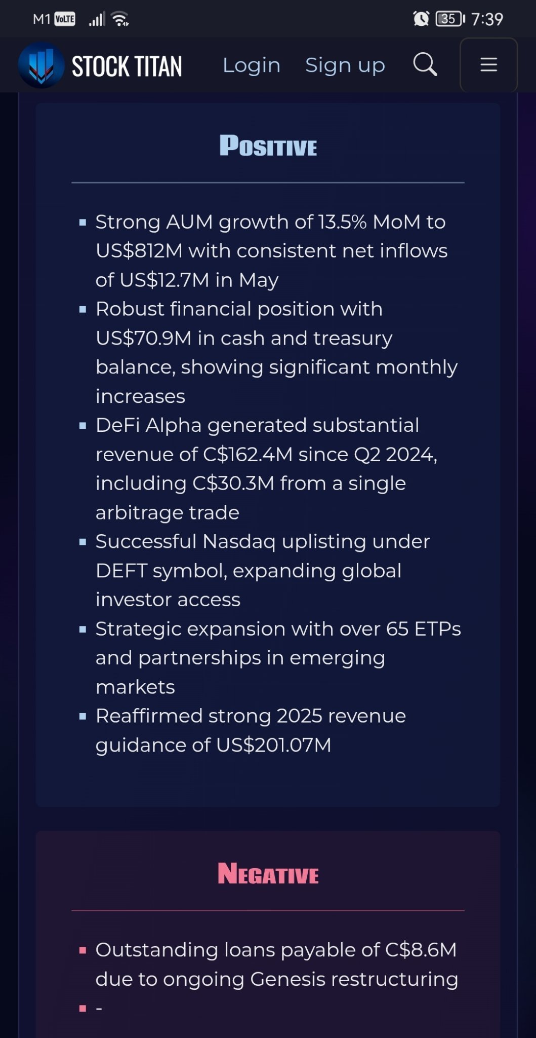 DeFi技術公司提供每月企業更新：Valour報告資產管理規模（AUM）達81200万美元（約11亿加元），2025年5月每月淨流入1270万美元（約1750万加元），以及其他關鍵發展