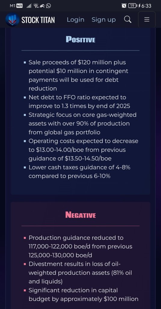 Vermilion Energy Inc. Announces Agreement to Sell United States Assets and Provides Updated 2025 Guidance