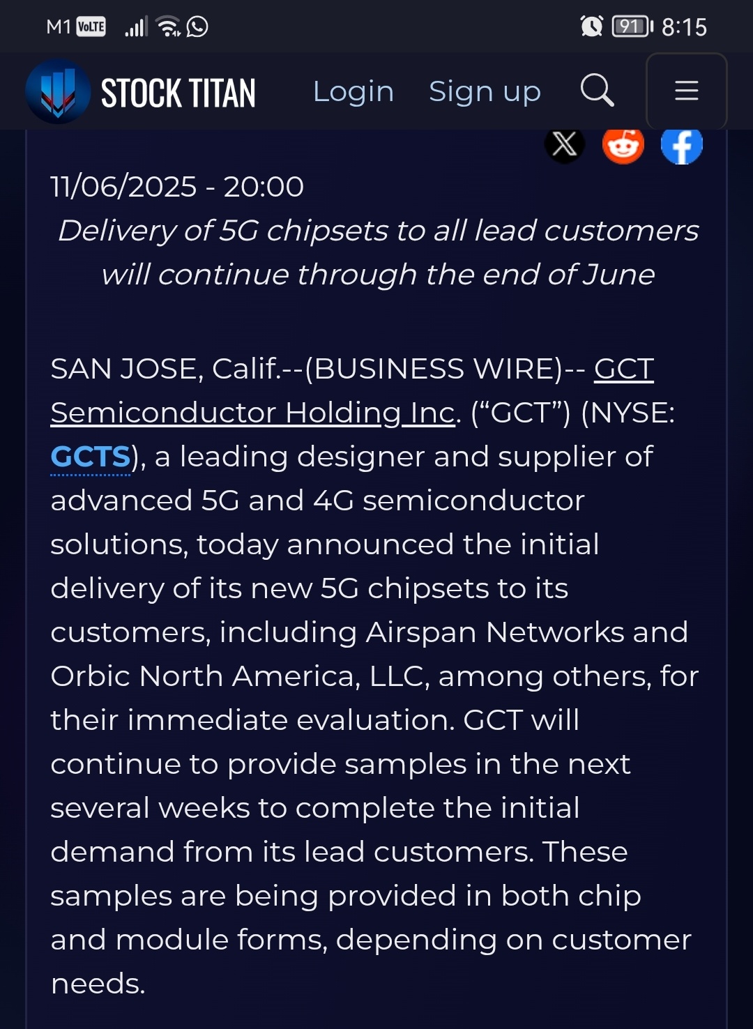 GCT Semiconductor Celebrates Major Milestone with Delivery o... - moomoo  Community