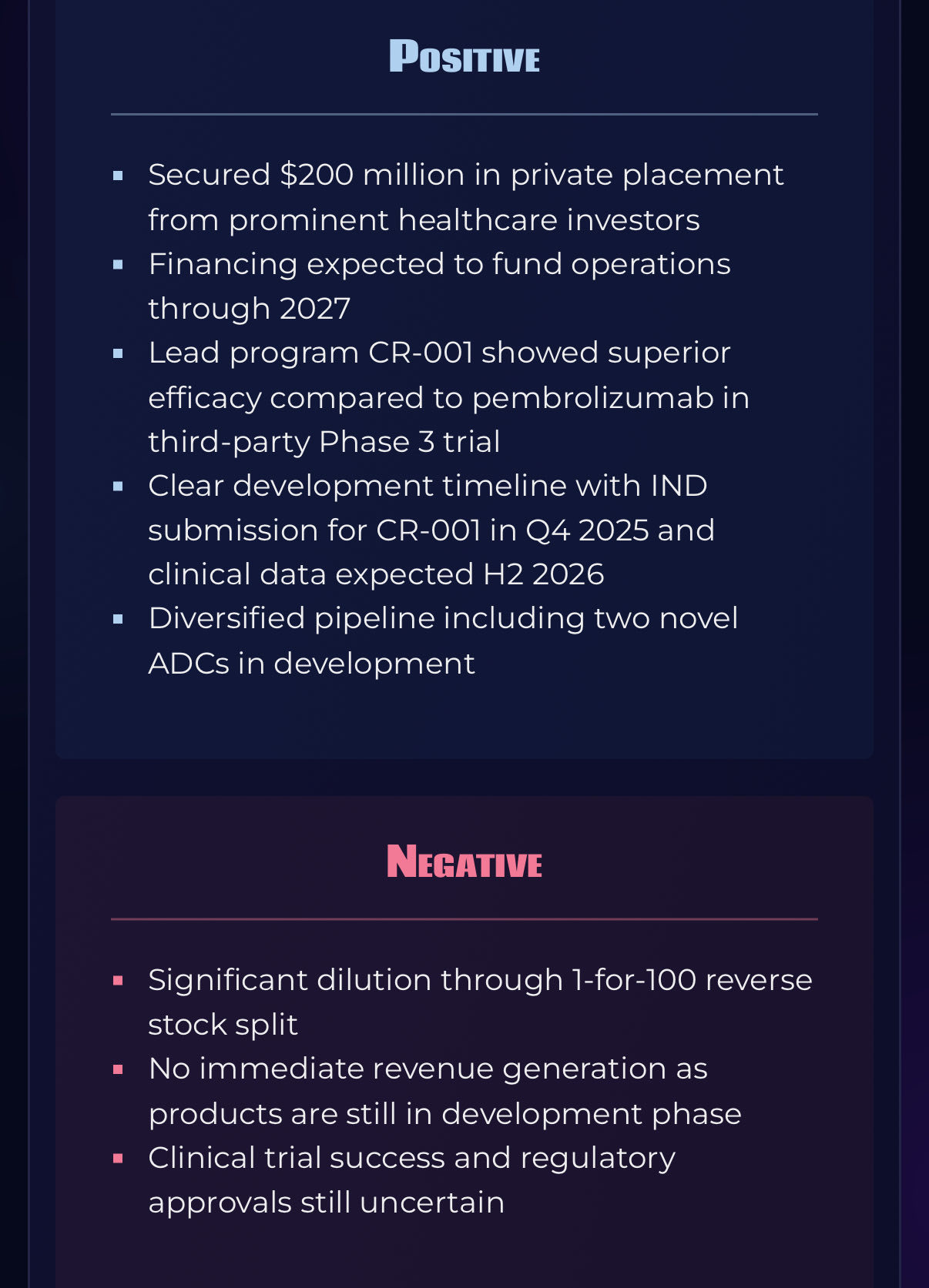 Crescent Biopharma完成与GlycoMimetics的合并，并已宣布的定向增发20000万美元。 - moomoo 社区