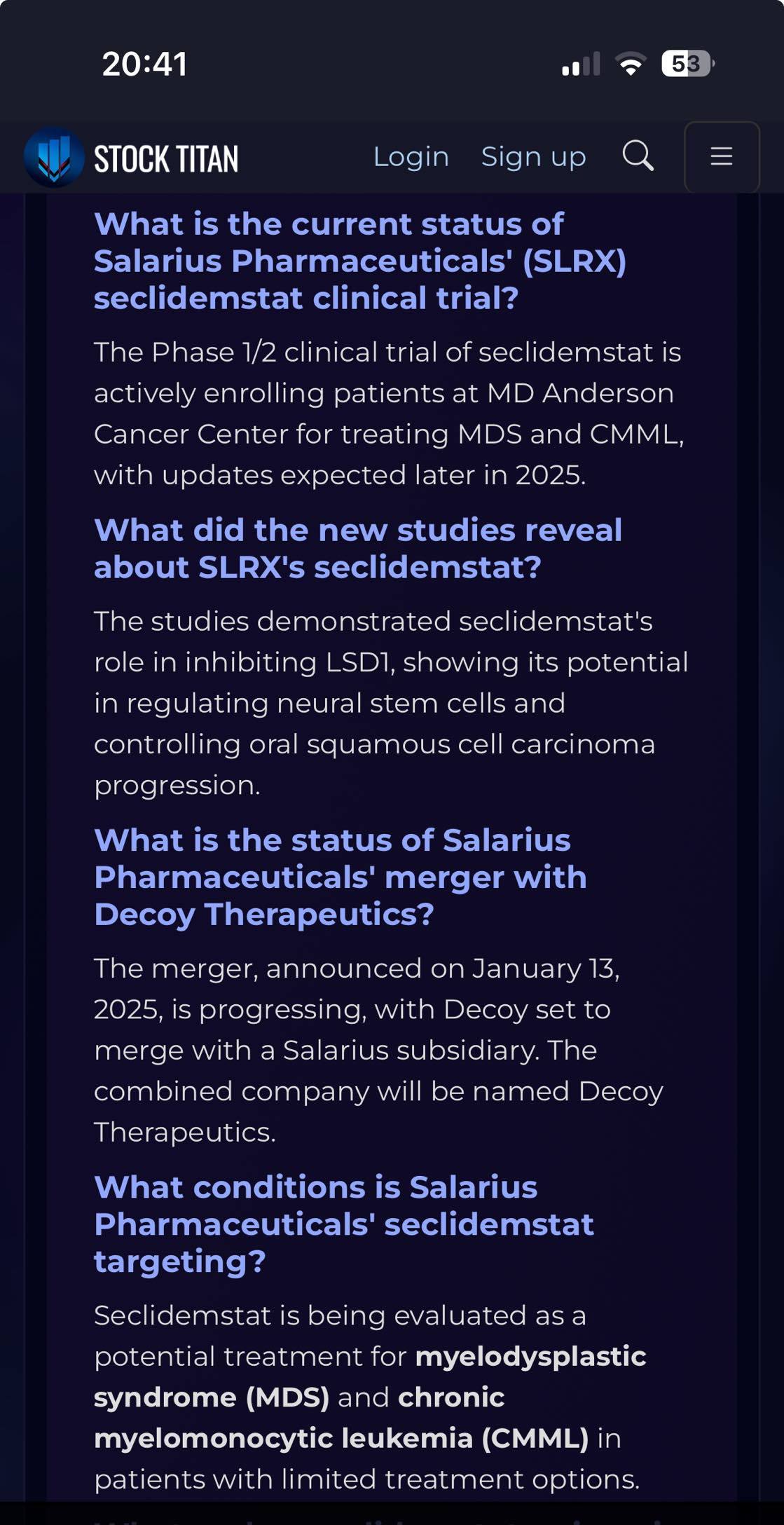 Salarius Pharmaceuticals’ Seclidemstat Demonstrates Supporting Role in Inhibiting Validated Oncology Target LSD1 in Two Recently Published Studies