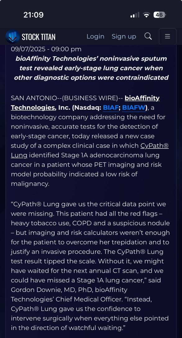 Case Study: CyPath® Lung Detects Stage 1A Lung Cancer in High-Risk Patient with Inconclusive Imaging